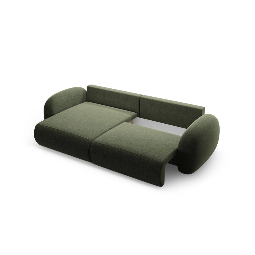 Tonale 4-Sitzer Ecksofa mit Schlaffunktion, ausklappbar, aus Chenille in Grün (Eden 12 Olive), 262x149 cm von Cosmopolitan Design – Bild 6