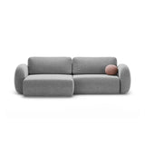 Tonale 4-Sitzer Ecksofa mit Schlaffunktion, ausklappbar, aus Chenille in Hellgrau (Eden 18 Grey), 262x149 cm von Cosmopolitan Design – Bild 1