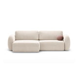 Tonale 4-Sitzer Ecksofa mit Schlaffunktion, ausklappbar, aus Chenille in Leichtes Beige (Eden 2 Pearl), 262x149 cm von Cosmopolitan Design – Bild 1