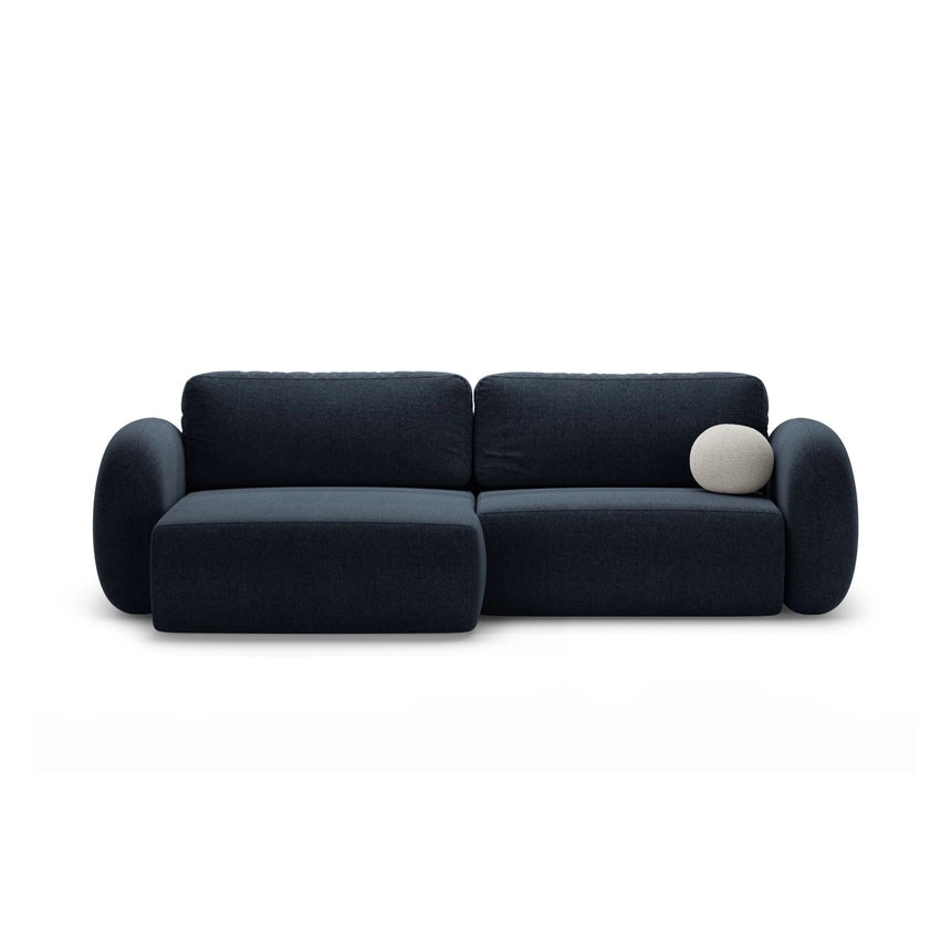 Tonale 4-Sitzer Ecksofa mit Schlaffunktion, ausklappbar, aus Chenille in Marineblau (Eden 16 Deep Blue), 262x149 cm von Cosmopolitan Design – Bild 1