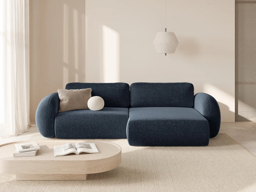 Tonale 4-Sitzer Ecksofa mit Schlaffunktion, ausklappbar, aus Chenille in Marineblau (Eden 16 Deep Blue), 262x149 cm von Cosmopolitan Design – Bild 2