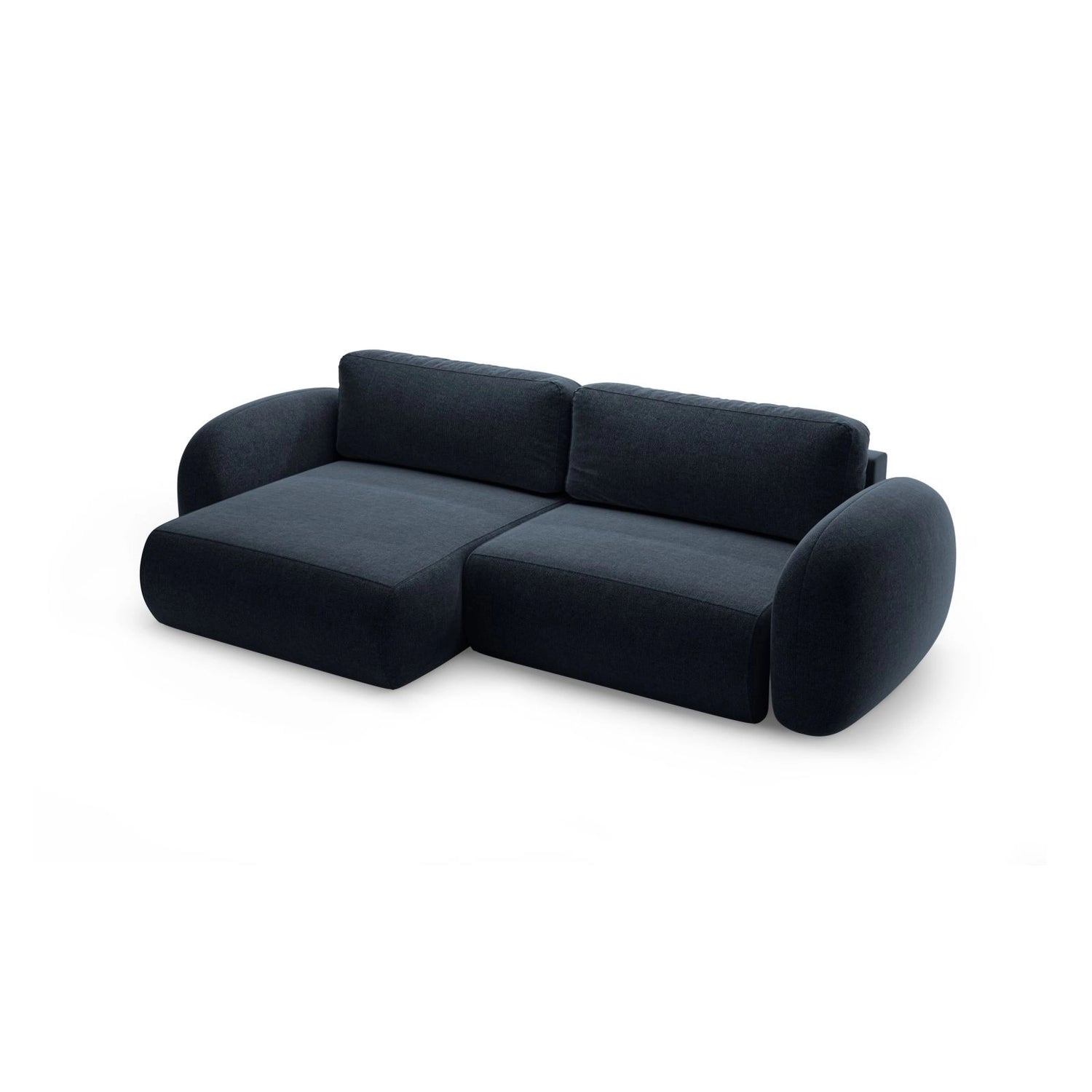 Tonale 4-Sitzer Ecksofa mit Schlaffunktion, ausklappbar, aus Chenille in Marineblau (Eden 16 Deep Blue), 262x149 cm von Cosmopolitan Design – Bild 4