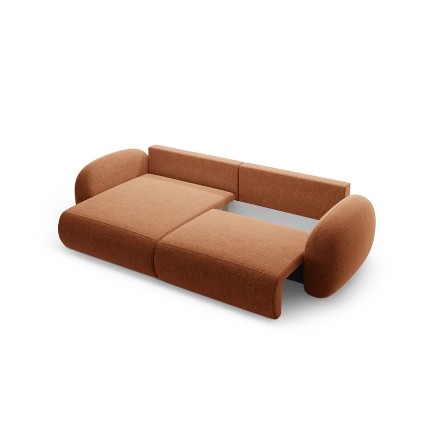 Tonale 4-Sitzer Ecksofa mit Schlaffunktion, ausklappbar, aus Chenille in Ziegel (Eden 10 Terra), 262x149 cm von Cosmopolitan Design – Bild 6