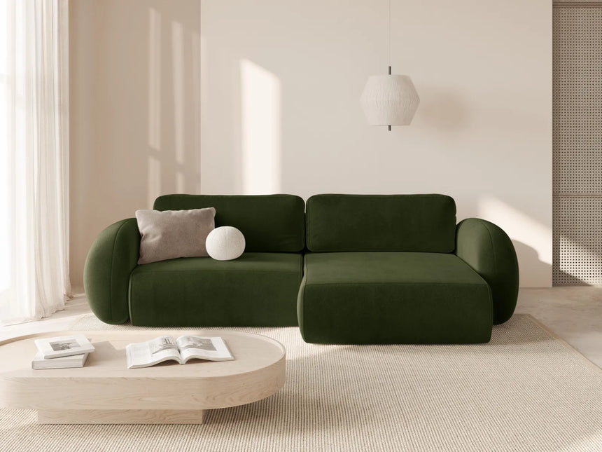 Tonale 4-Sitzer Ecksofa mit Schlaffunktion, ausklappbar, aus Samt in Armeegrün (Magic Velvet 2295), 262x149 cm von Cosmopolitan Design – Bild 2