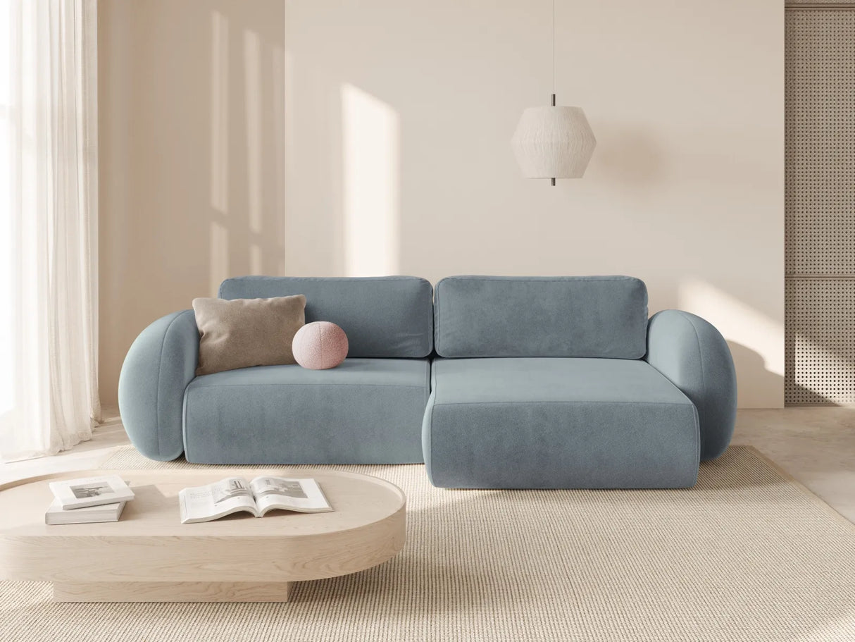 Tonale 4-Sitzer Ecksofa mit Schlaffunktion, ausklappbar, aus Samt in Blaugrau (Magic Velvet 2224), 262x149 cm von Cosmopolitan Design – Bild 2