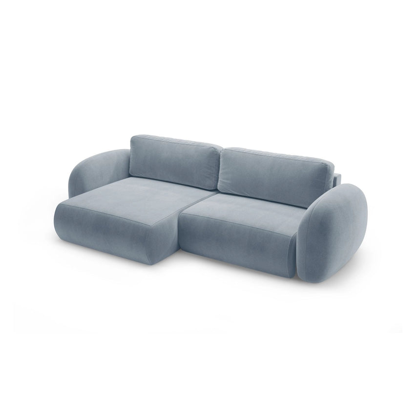 Tonale 4-Sitzer Ecksofa mit Schlaffunktion, ausklappbar, aus Samt in Blaugrau (Magic Velvet 2224), 262x149 cm von Cosmopolitan Design – Bild 4