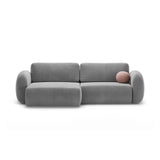 Tonale 4-Sitzer Ecksofa mit Schlaffunktion, ausklappbar, aus Samt in Dunkelgrau (Magic Velvet 2241), 262x149 cm von Cosmopolitan Design – Bild 1