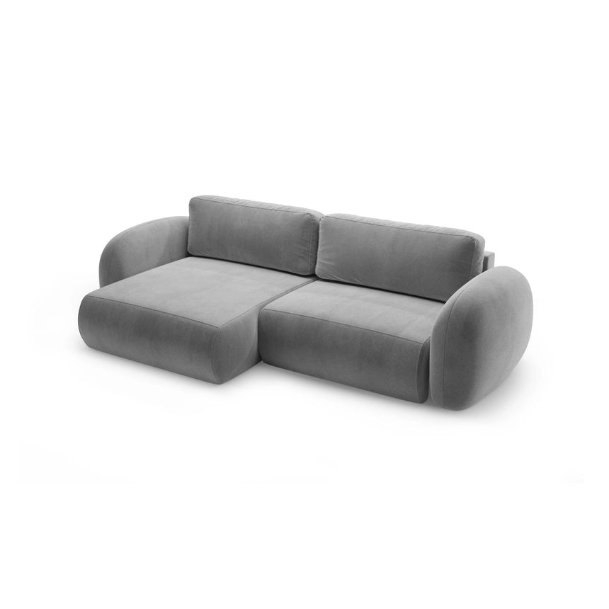 Tonale 4-Sitzer Ecksofa mit Schlaffunktion, ausklappbar, aus Samt in Dunkelgrau (Magic Velvet 2241), 262x149 cm von Cosmopolitan Design – Bild 4