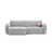 Tonale 4-Sitzer Ecksofa mit Schlaffunktion, ausklappbar, aus Samt in Grau (Magic Velvet 2240), 262x149 cm von Cosmopolitan Design – Bild 1