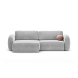 Tonale 4-Sitzer Ecksofa mit Schlaffunktion, ausklappbar, aus Samt in Grau (Magic Velvet 2240), 262x149 cm von Cosmopolitan Design – Bild 1