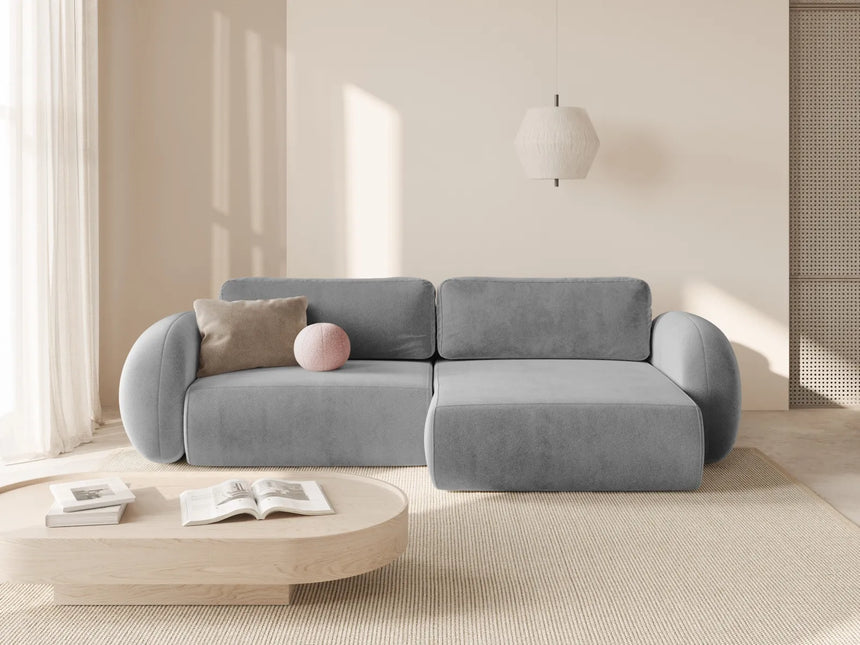 Tonale 4-Sitzer Ecksofa mit Schlaffunktion, ausklappbar, aus Samt in Grau (Magic Velvet 2240), 262x149 cm von Cosmopolitan Design – Bild 2