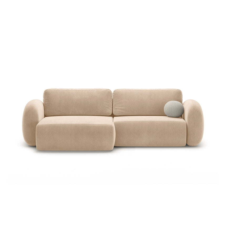 Tonale 4-Sitzer Ecksofa mit Schlaffunktion, ausklappbar, aus Samt in Mandelbeige (Magic Velvet 2282), 262x149 cm von Cosmopolitan Design – Bild 1