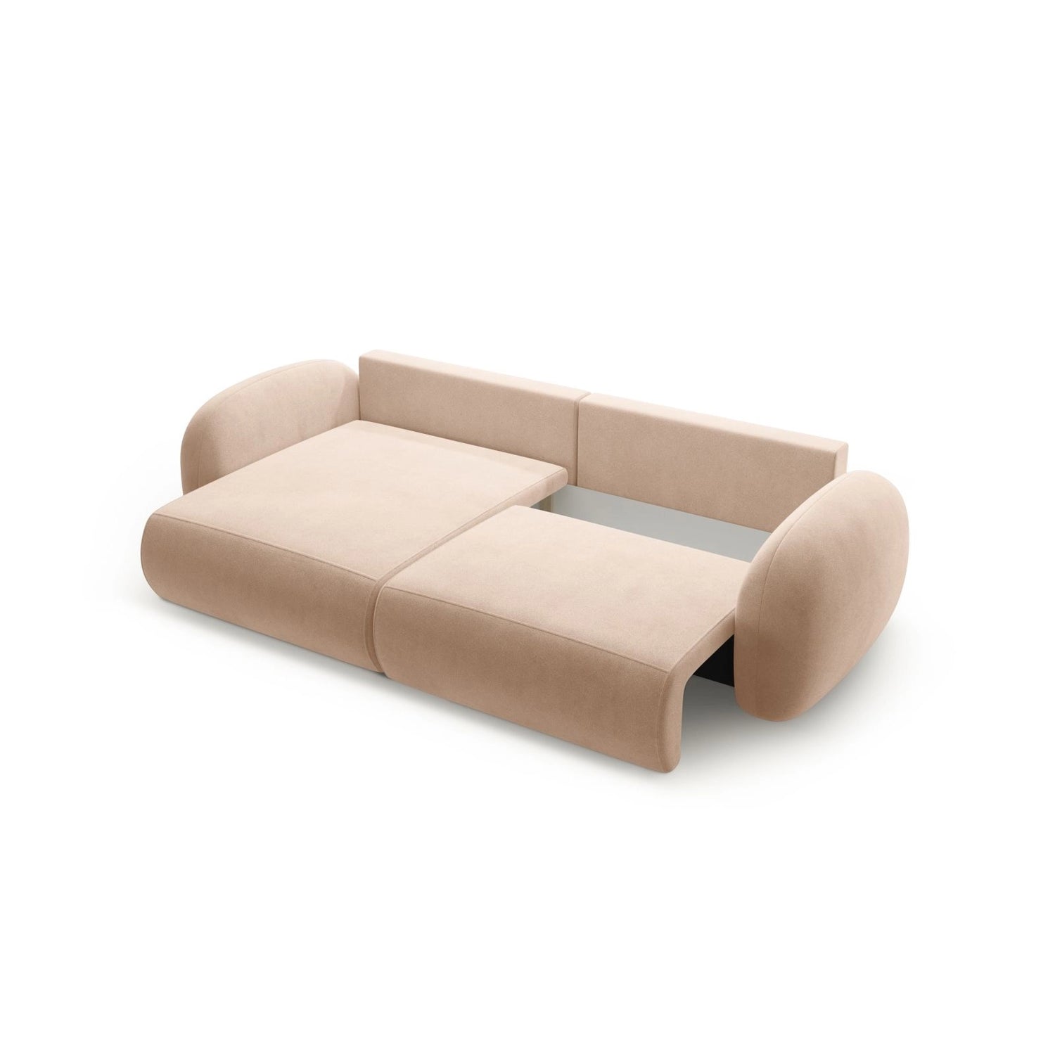 Tonale 4-Sitzer Ecksofa mit Schlaffunktion, ausklappbar, aus Samt in Mandelbeige (Magic Velvet 2282), 262x149 cm von Cosmopolitan Design – Bild 6