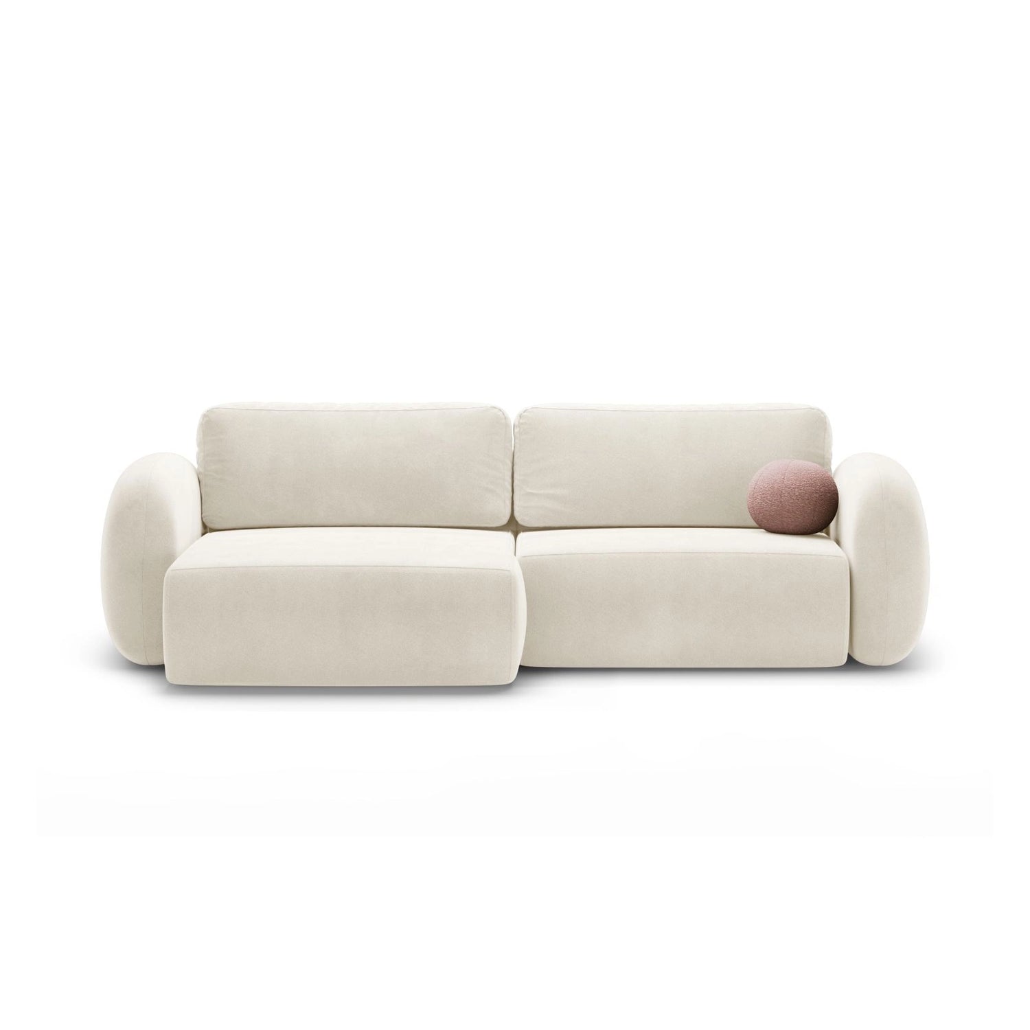 Tonale 4-Sitzer Ecksofa mit Schlaffunktion, ausklappbar, aus Samt oder Chenille, 262x149 cm von Cosmopolitan Design – Bild 1