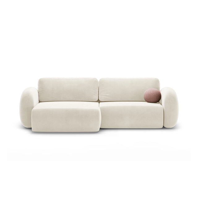 Tonale 4-Sitzer Ecksofa mit Schlaffunktion, ausklappbar, aus Samt oder Chenille, 262x149 cm von Cosmopolitan Design – Bild 1