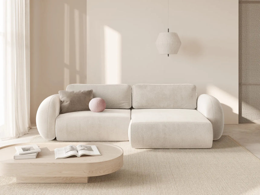 Tonale 4-Sitzer Ecksofa mit Schlaffunktion, ausklappbar, aus Samt oder Chenille, 262x149 cm von Cosmopolitan Design – Bild 2