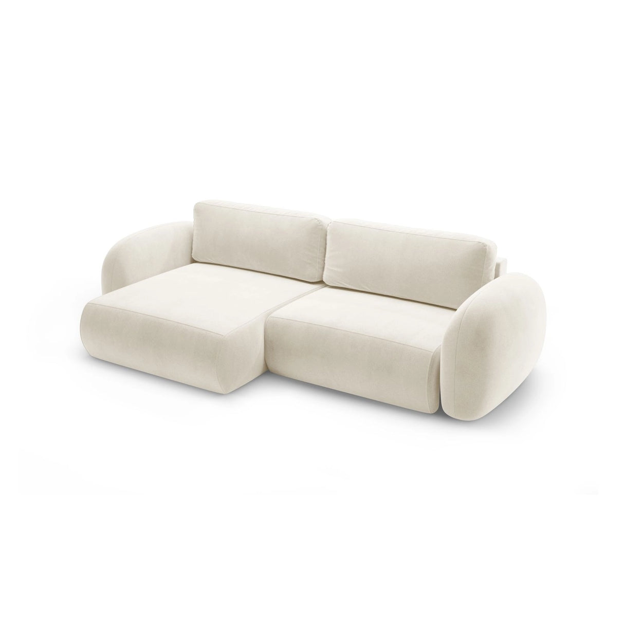 Tonale 4-Sitzer Ecksofa mit Schlaffunktion, ausklappbar, aus Samt oder Chenille, 262x149 cm von Cosmopolitan Design – Bild 4