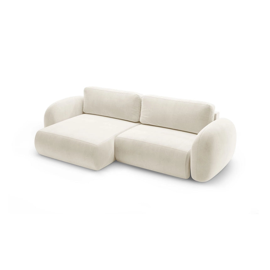 Tonale 4-Sitzer Ecksofa mit Schlaffunktion, ausklappbar, aus Samt oder Chenille, 262x149 cm von Cosmopolitan Design – Bild 4