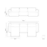 Tonale 5-Sitzer Panorama Sofa aus Chenille, 362x149x88 cm von Cosmopolitan Design – Bild 3