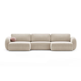 Tonale 5-Sitzer Panorama Sofa aus Chenille in Dunkelbeige (Eden 4 Beige), Beine in Schwarzes Plastik, 362x149x88 cm von Cosmopolitan Design – Bild 1