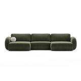 Tonale 5-Sitzer Panorama Sofa aus Chenille in Grün (Eden 12 Olive), Beine in Schwarzes Plastik, 362x149x88 cm von Cosmopolitan Design – Bild 1