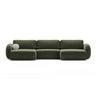 Tonale 5-Sitzer Panorama Sofa aus Chenille in Grün (Eden 12 Olive), Beine in Schwarzes Plastik, 362x149x88 cm von Cosmopolitan Design – Bild 1