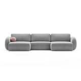 Tonale 5-Sitzer Panorama Sofa aus Chenille in Hellgrau (Eden 18 Grey), Beine in Schwarzes Plastik, 362x149x88 cm von Cosmopolitan Design – Bild 1