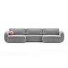 Tonale 5-Sitzer Panorama Sofa aus Chenille in Hellgrau (Eden 18 Grey), Beine in Schwarzes Plastik, 362x149x88 cm von Cosmopolitan Design – Bild 1
