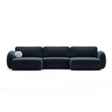Tonale 5-Sitzer Panorama Sofa aus Chenille in Marineblau (Eden 16 Deep Blue), Beine in Schwarzes Plastik, 362x149x88 cm von Cosmopolitan Design – Bild 1