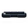 Tonale 5-Sitzer Panorama Sofa aus Chenille in Marineblau (Eden 16 Deep Blue), Beine in Schwarzes Plastik, 362x149x88 cm von Cosmopolitan Design – Bild 1