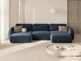 Tonale 5-Sitzer Panorama Sofa aus Chenille in Marineblau (Eden 16 Deep Blue), Beine in Schwarzes Plastik, 362x149x88 cm von Cosmopolitan Design – Bild 2