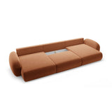 Tonale 5-Sitzer Panorama Sofa aus Chenille in Ziegelstein (Eden 10 Terra), Beine in Schwarzes Plastik, 362x149x88 cm von Cosmopolitan Design – Bild 5