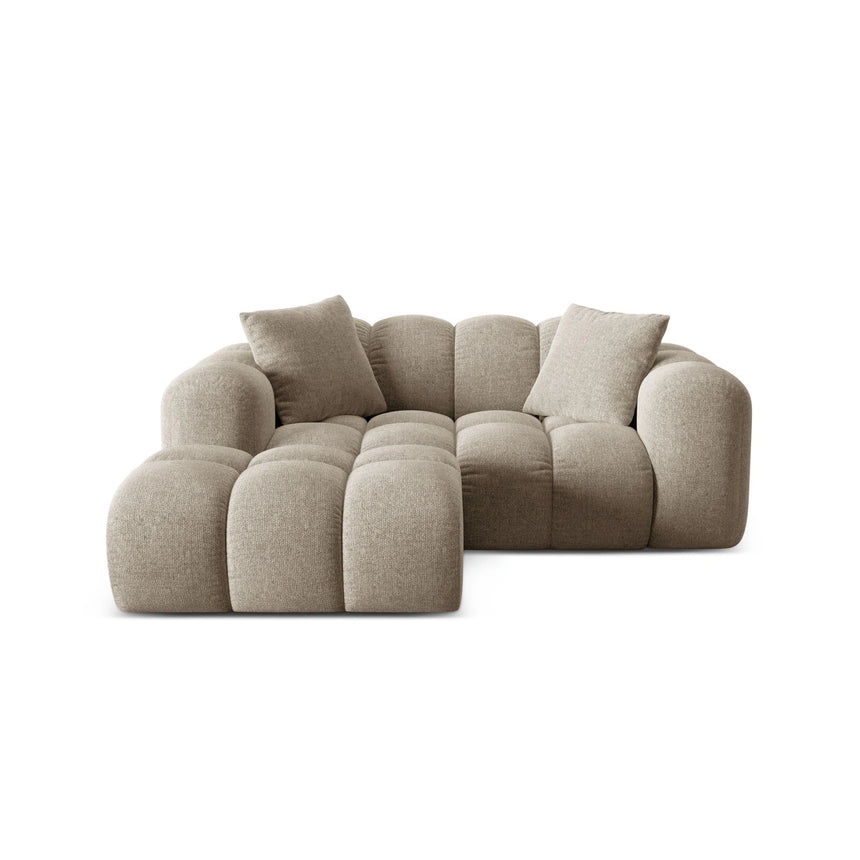Treno 2-Sitzer Ecksofa, Linke Seite, aus Chenille in Dunkelbeige (Eden 4 Beige), 180x164 cm von Cosmopolitan Design – Bild 1