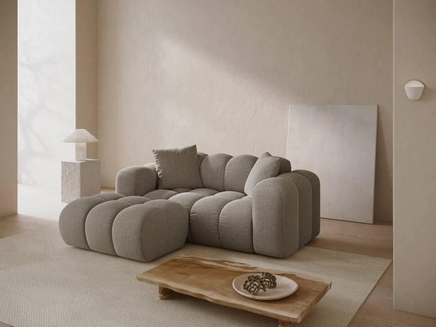 Treno 2-Sitzer Ecksofa, Linke Seite, aus Chenille in Dunkelbeige (Eden 4 Beige), 180x164 cm von Cosmopolitan Design – Bild 2