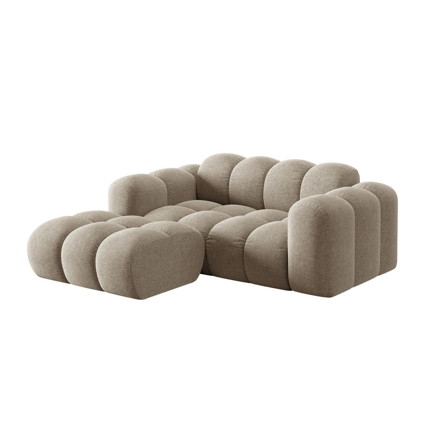 Treno 2-Sitzer Ecksofa, Linke Seite, aus Chenille in Dunkelbeige (Eden 4 Beige), 180x164 cm von Cosmopolitan Design – Bild 4