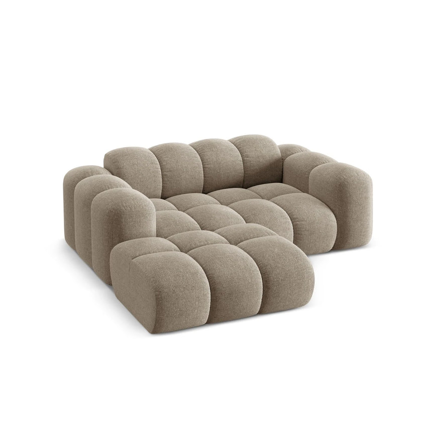 Treno 2-Sitzer Ecksofa, Linke Seite, aus Chenille in Dunkelbeige (Eden 4 Beige), 180x164 cm von Cosmopolitan Design – Bild 5
