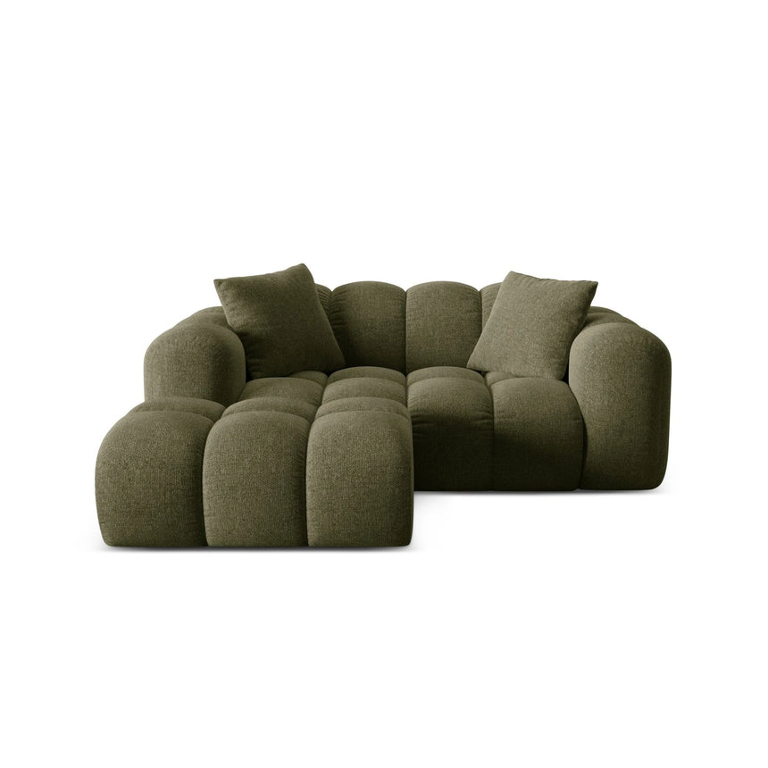 Treno 2-Sitzer Ecksofa, Linke Seite, aus Chenille in Grün (Eden 12 Olive), 180x164 cm von Cosmopolitan Design – Bild 1