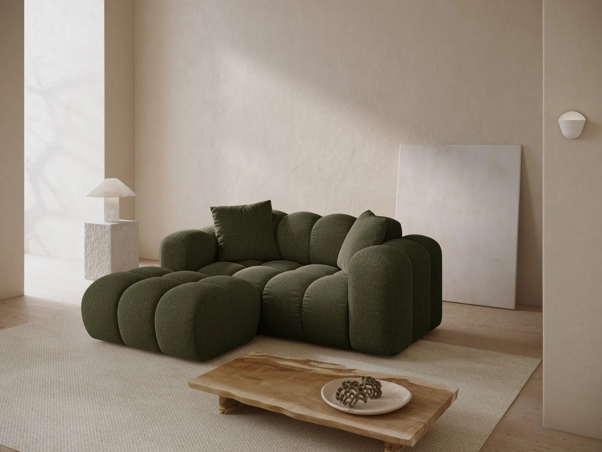 Treno 2-Sitzer Ecksofa, Linke Seite, aus Chenille in Grün (Eden 12 Olive), 180x164 cm von Cosmopolitan Design – Bild 2