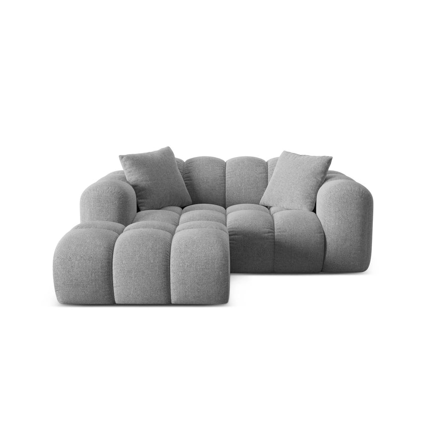 Treno 2-Sitzer Ecksofa, Linke Seite, aus Chenille in Hellgrau (Eden 18 Grey), 180x164 cm von Cosmopolitan Design – Bild 1