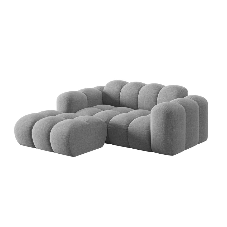 Treno 2-Sitzer Ecksofa, Linke Seite, aus Chenille in Hellgrau (Eden 18 Grey), 180x164 cm von Cosmopolitan Design – Bild 4