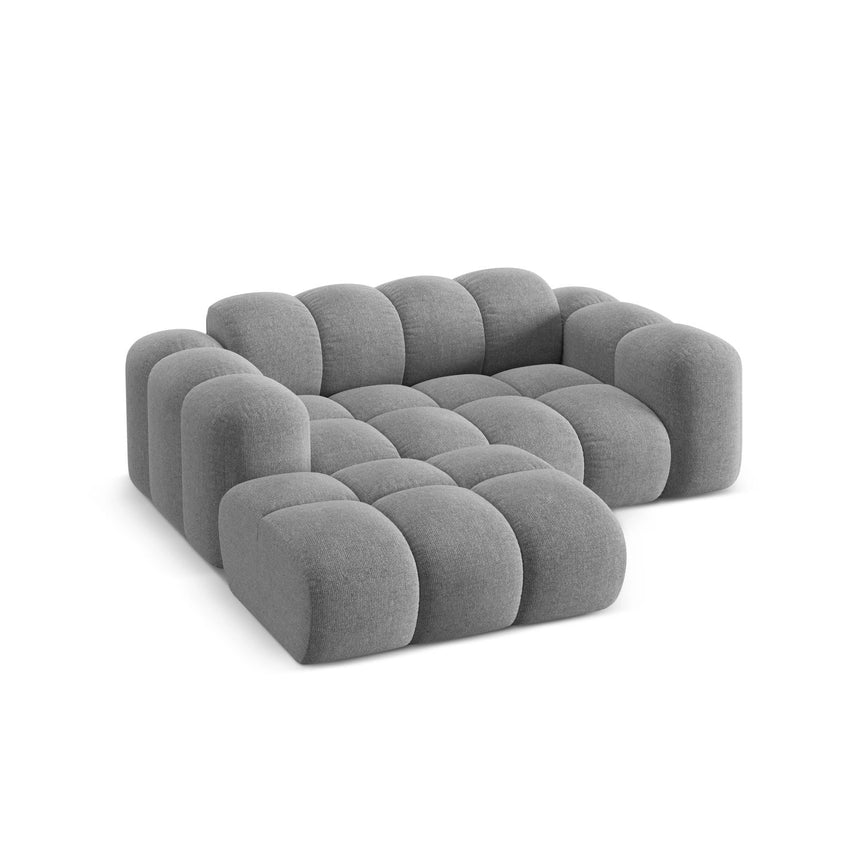 Treno 2-Sitzer Ecksofa, Linke Seite, aus Chenille in Hellgrau (Eden 18 Grey), 180x164 cm von Cosmopolitan Design – Bild 5