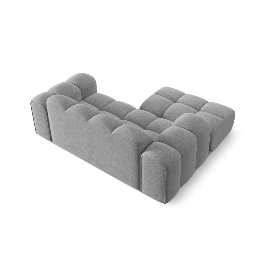 Treno 2-Sitzer Ecksofa, Linke Seite, aus Chenille in Hellgrau (Eden 18 Grey), 180x164 cm von Cosmopolitan Design – Bild 6