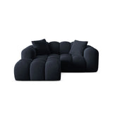 Treno 2-Sitzer Ecksofa, Linke Seite, aus Chenille in Marineblau (Eden 16 Deep Blue), 180x164 cm von Cosmopolitan Design – Bild 1