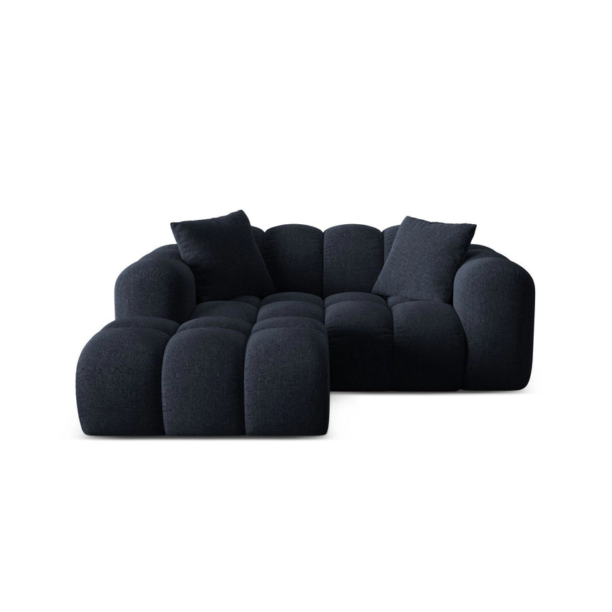 Treno 2-Sitzer Ecksofa, Linke Seite, aus Chenille in Marineblau (Eden 16 Deep Blue), 180x164 cm von Cosmopolitan Design – Bild 1