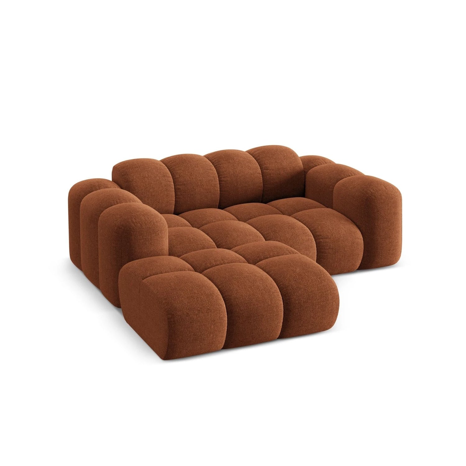 Treno 2-Sitzer Ecksofa, Linke Seite, aus Chenille in Ziegel (Eden 10 Terra), 180x164 cm von Cosmopolitan Design – Bild 5