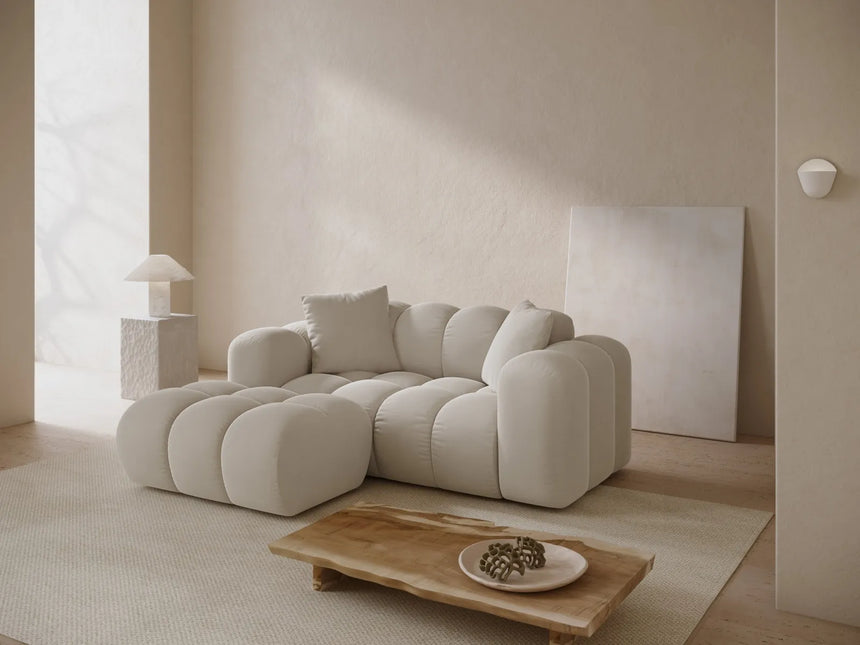 Treno 2-Sitzer Ecksofa, Linke Seite, aus Samt in Dunkelbeige (Bluvel 30), 180x164 cm von Cosmopolitan Design – Bild 2
