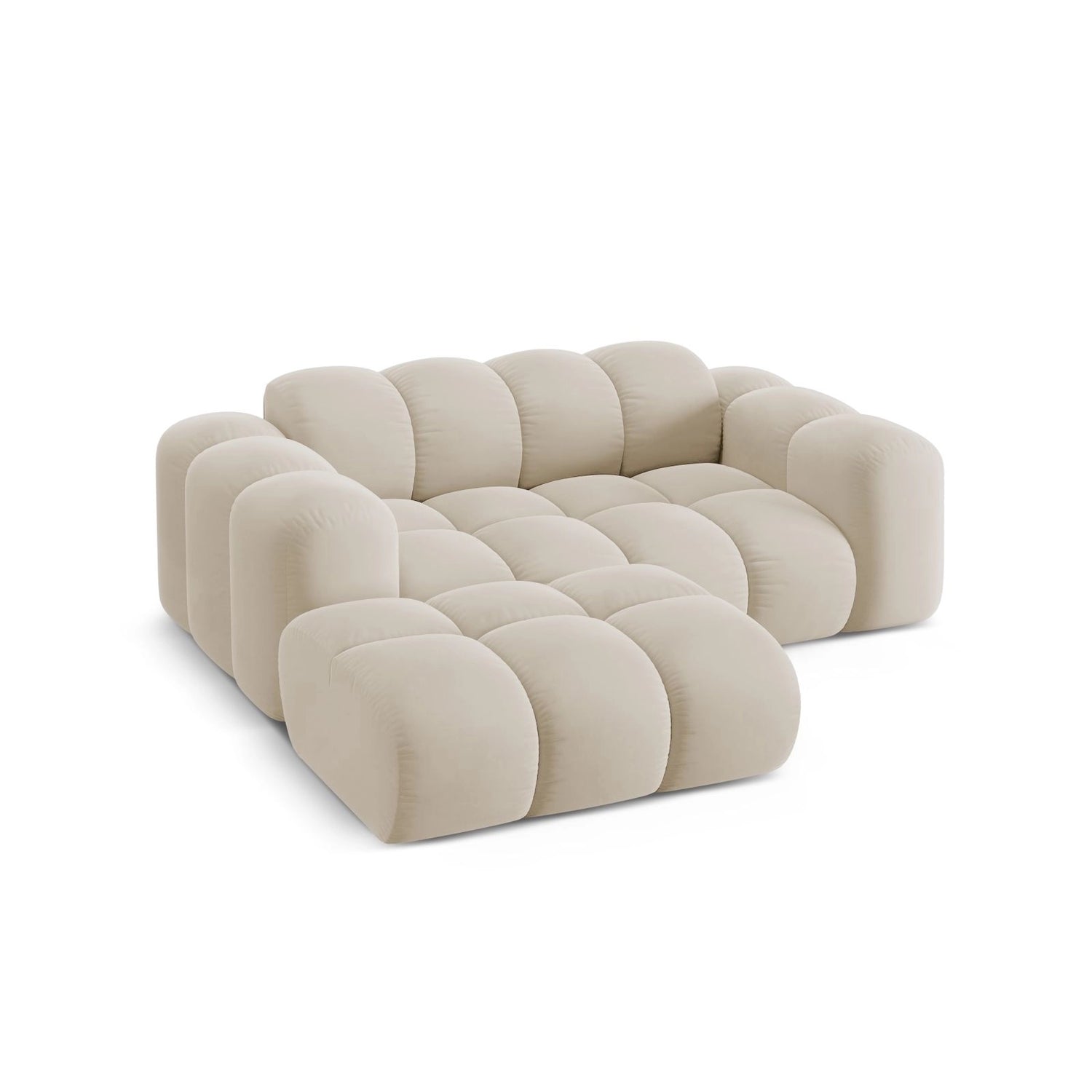 Treno 2-Sitzer Ecksofa, Linke Seite, aus Samt in Dunkelbeige (Bluvel 30), 180x164 cm von Cosmopolitan Design – Bild 5