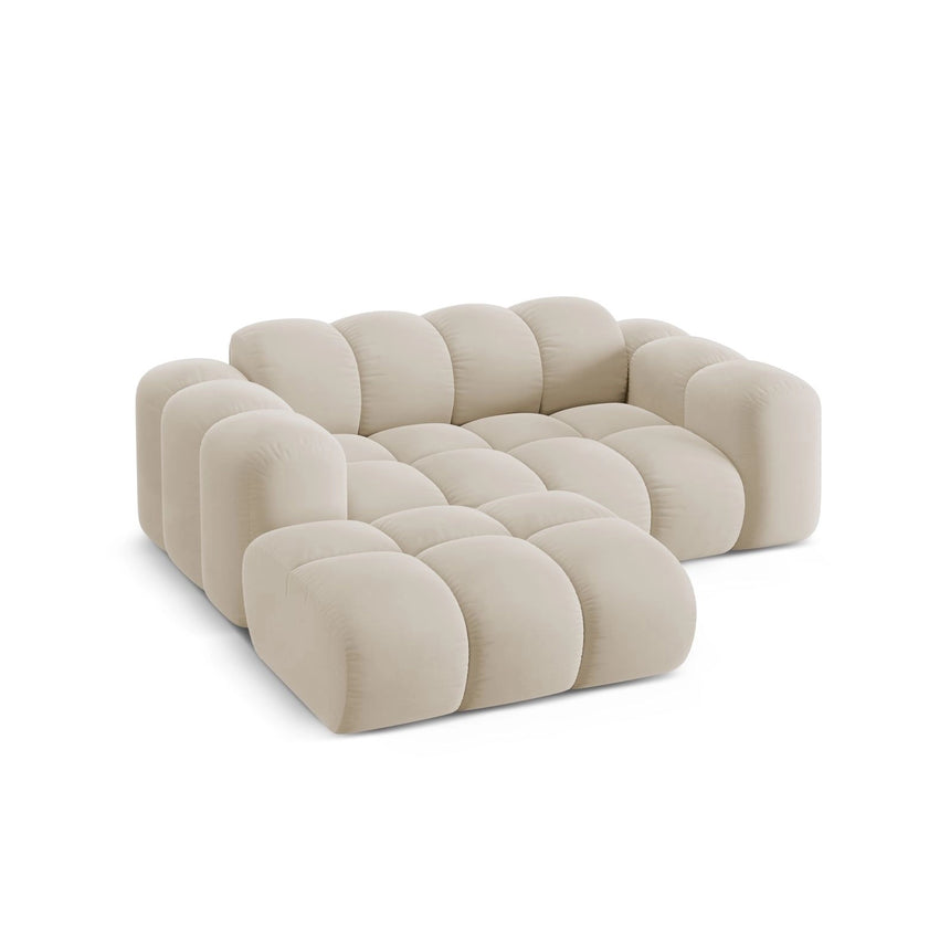 Treno 2-Sitzer Ecksofa, Linke Seite, aus Samt in Dunkelbeige (Bluvel 30), 180x164 cm von Cosmopolitan Design – Bild 5