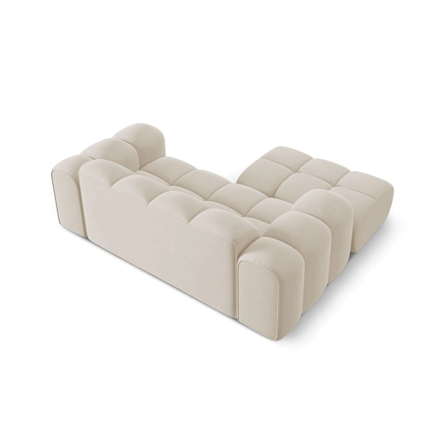Treno 2-Sitzer Ecksofa, Linke Seite, aus Samt in Dunkelbeige (Bluvel 30), 180x164 cm von Cosmopolitan Design – Bild 6