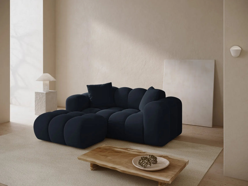 Treno 2-Sitzer Ecksofa, Linke Seite, aus Samt in Dunkelblau (Bluvel 89), 180x164 cm von Cosmopolitan Design – Bild 2